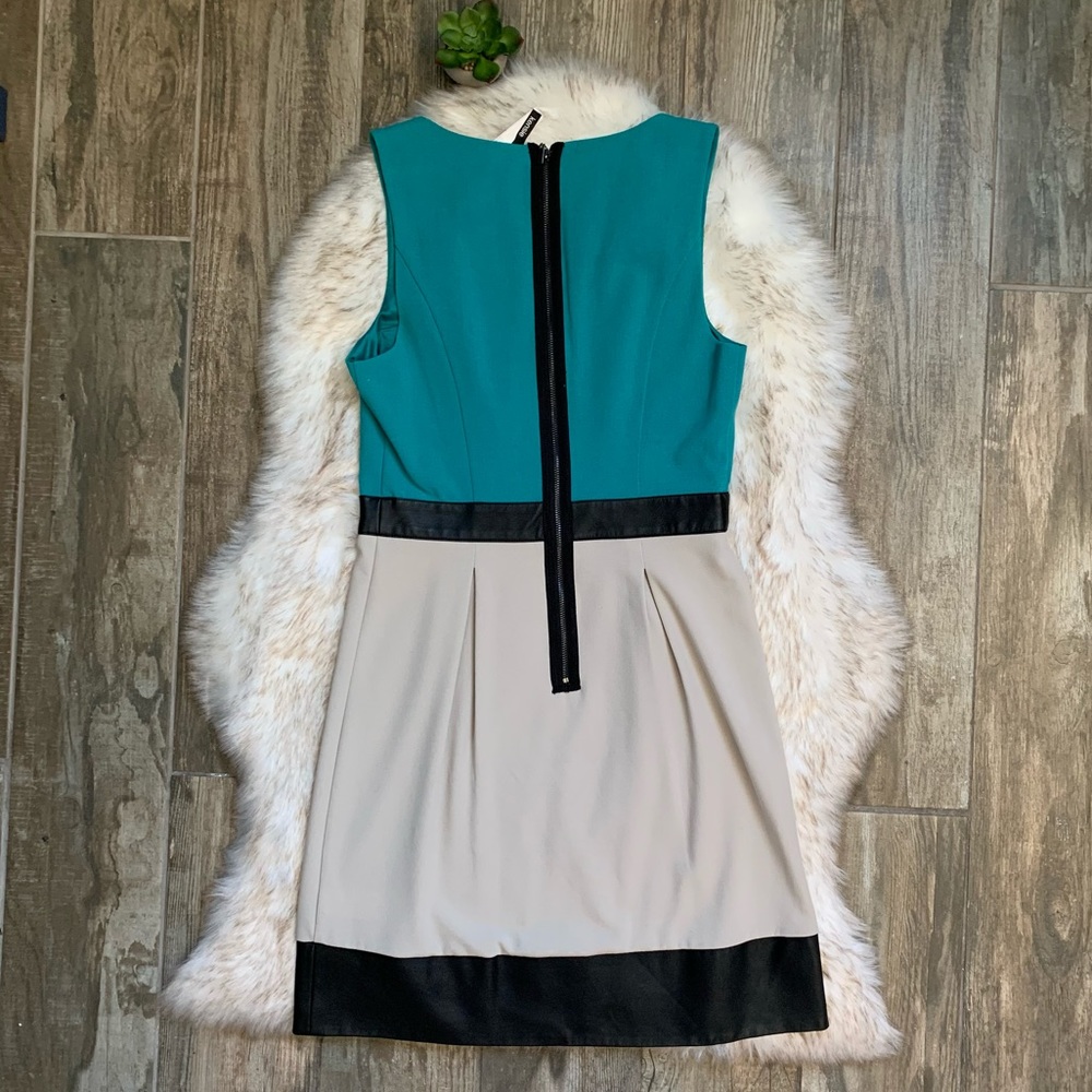 KENSIE | NWOT Colorblock Vegan Leather Dress - Picture 6 of 11